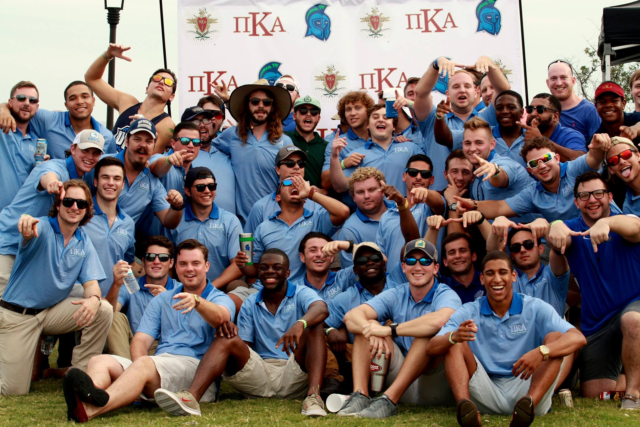 Eta Pi Chapter Members Wearing in Blue PiKA Shirts Photograph