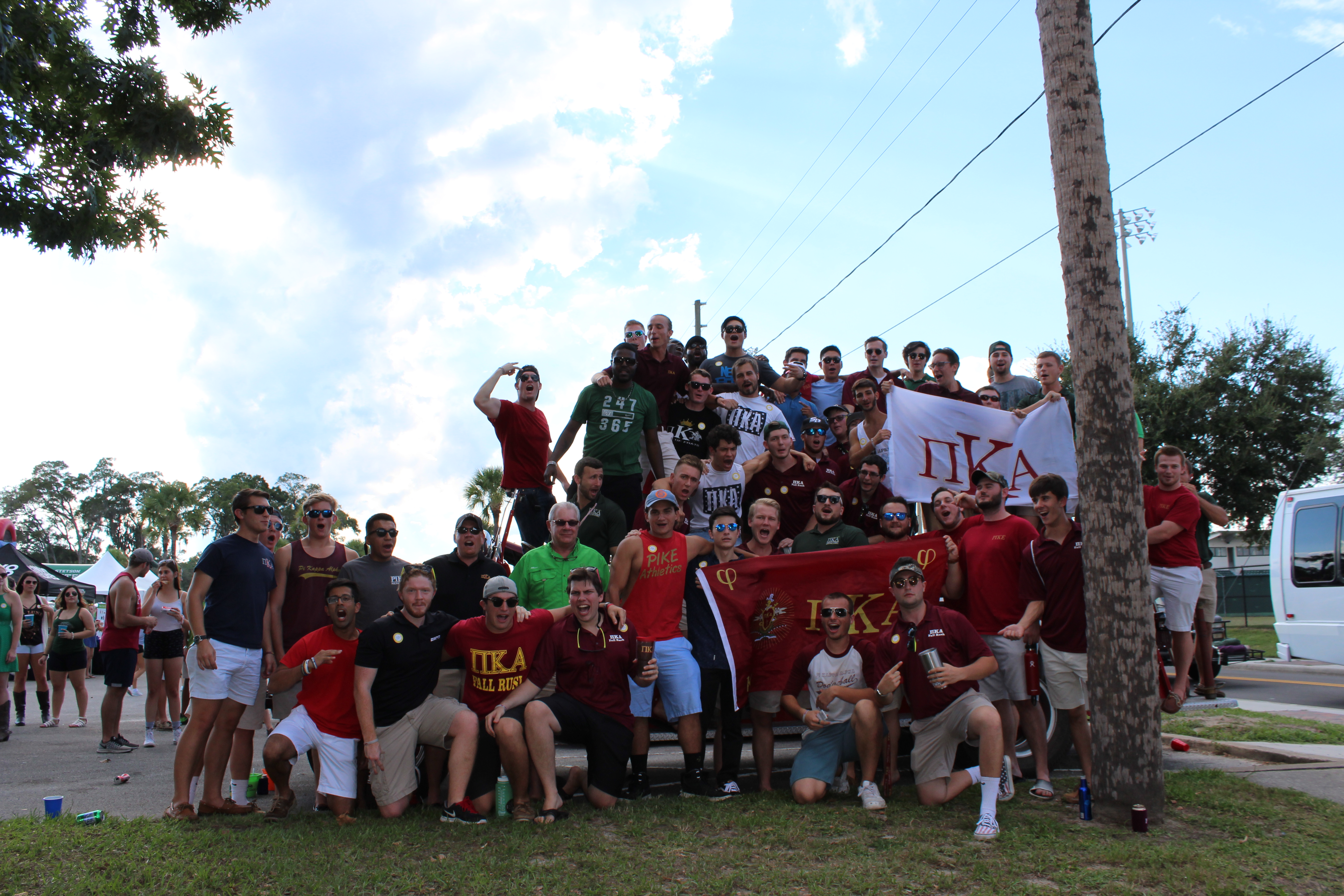 Mu Mu Chapter Members With Two PiKA Flags Photograph