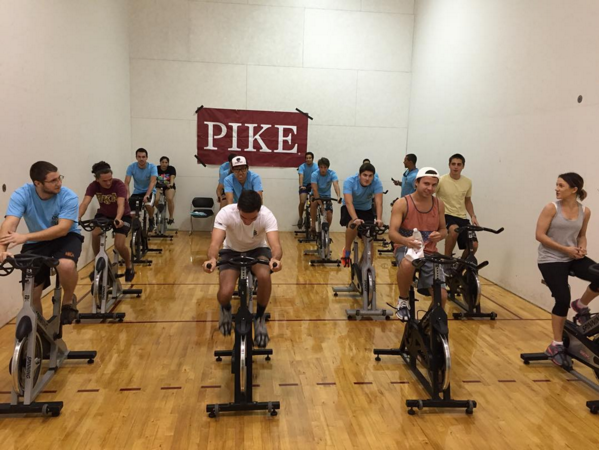 Zeta Sigma Chapter Members in Spin Class Photograph