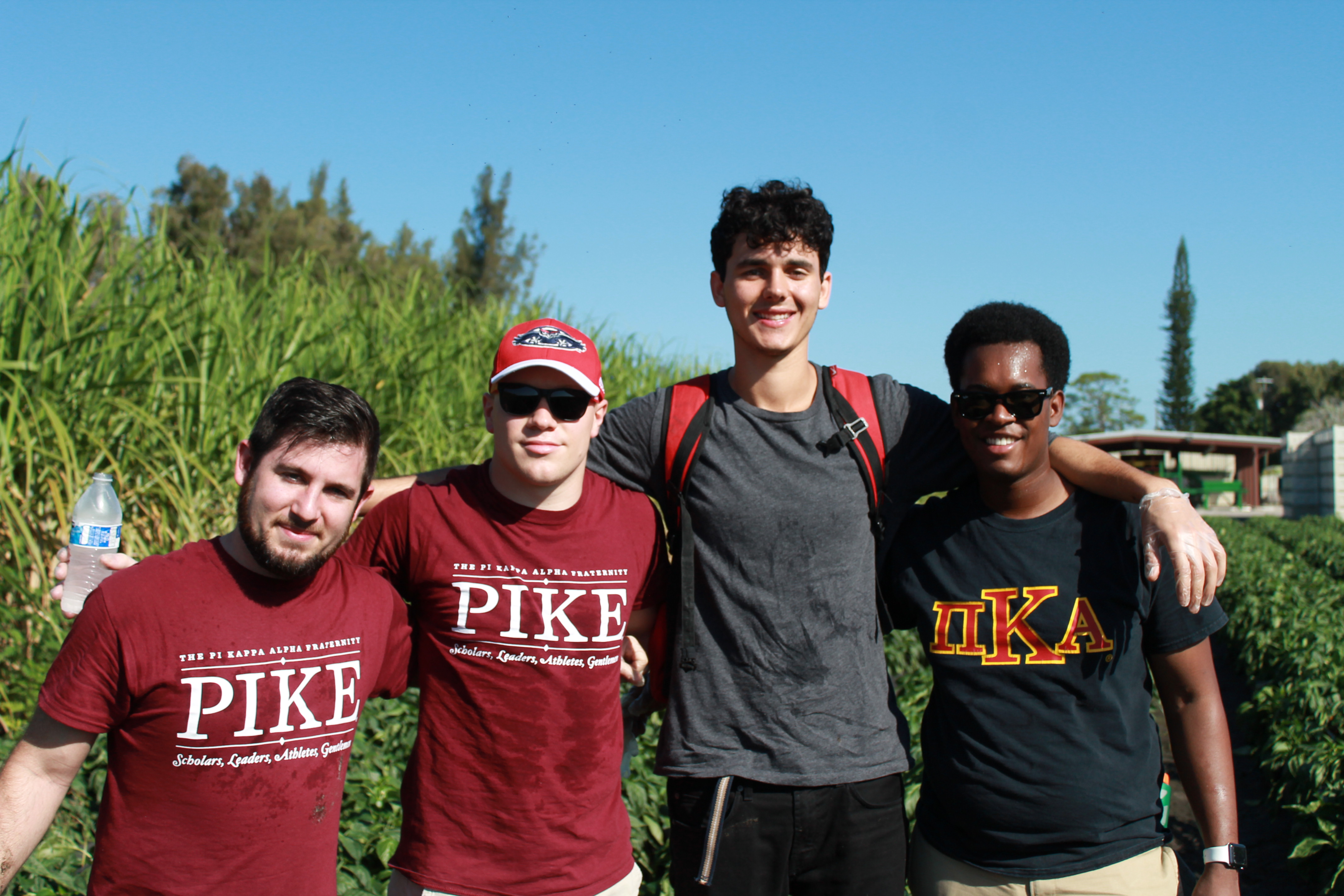Four Lambda Beta Chapter Members Volunteering Photograph