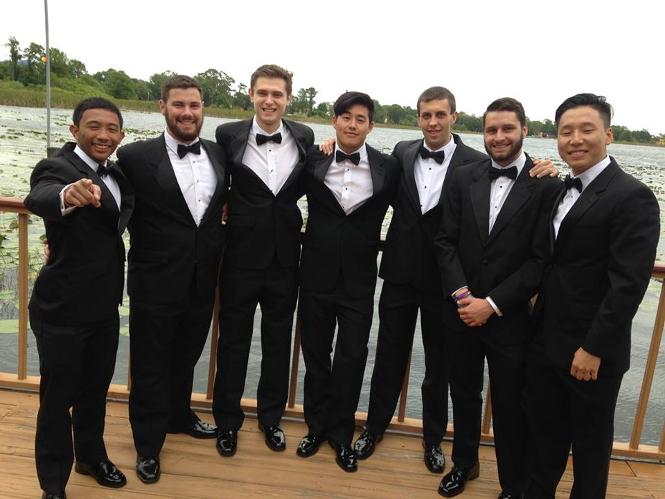 Seven Lambda Mu Chapter Members Dressed for a Formal Photograph