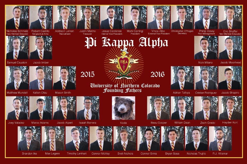 University of Northern Colorado Founding Fathers Photograph, 2015-2016