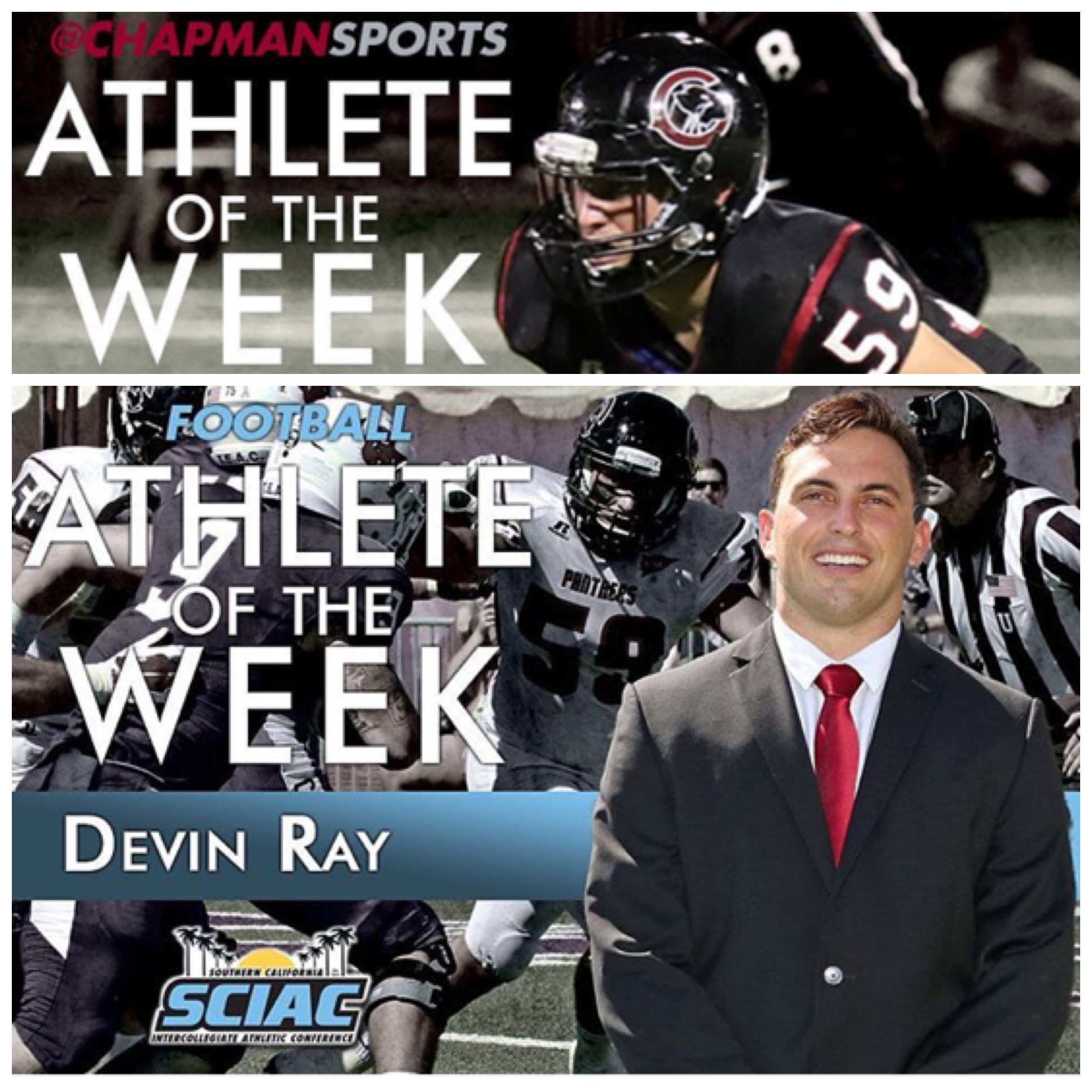 Chapman University Athlete of the Week, Devin Ray Photograph