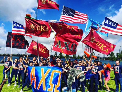 Alpha Chi Omega and Mu Epsilon Chapter Members at Mixer Photograph