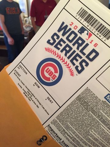 World Series Baseball Ticket For The Cubs Photograph, 2016