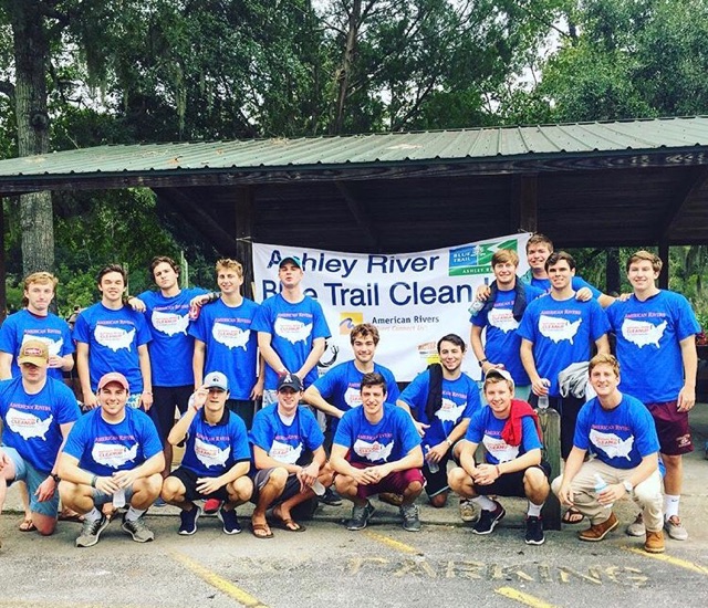 Lambda Kappa Chapter Members Perform A Trail Clean Up Photograph