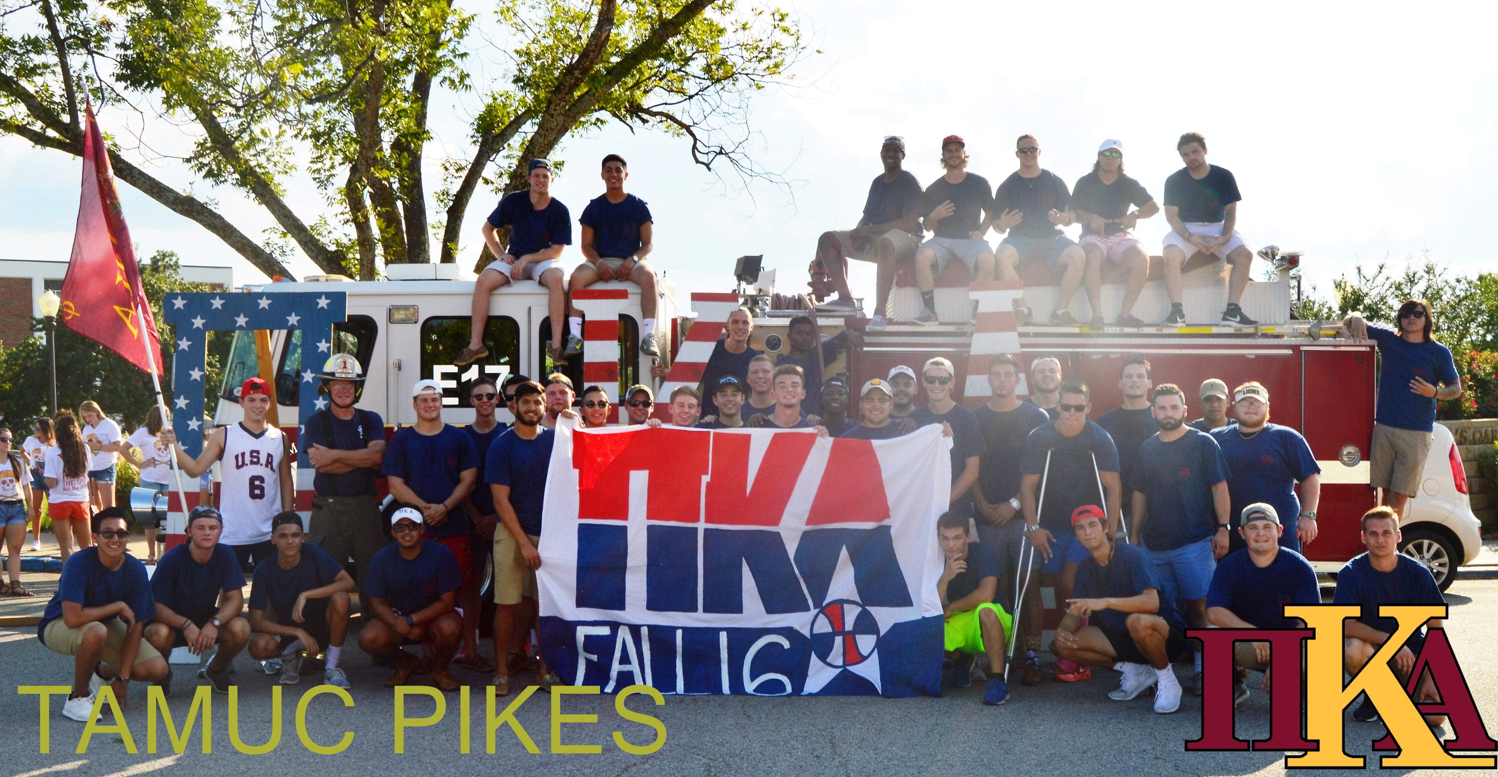 Theta Xi Chapter Members With Their Chapter Fire Truck Photograph, 2016