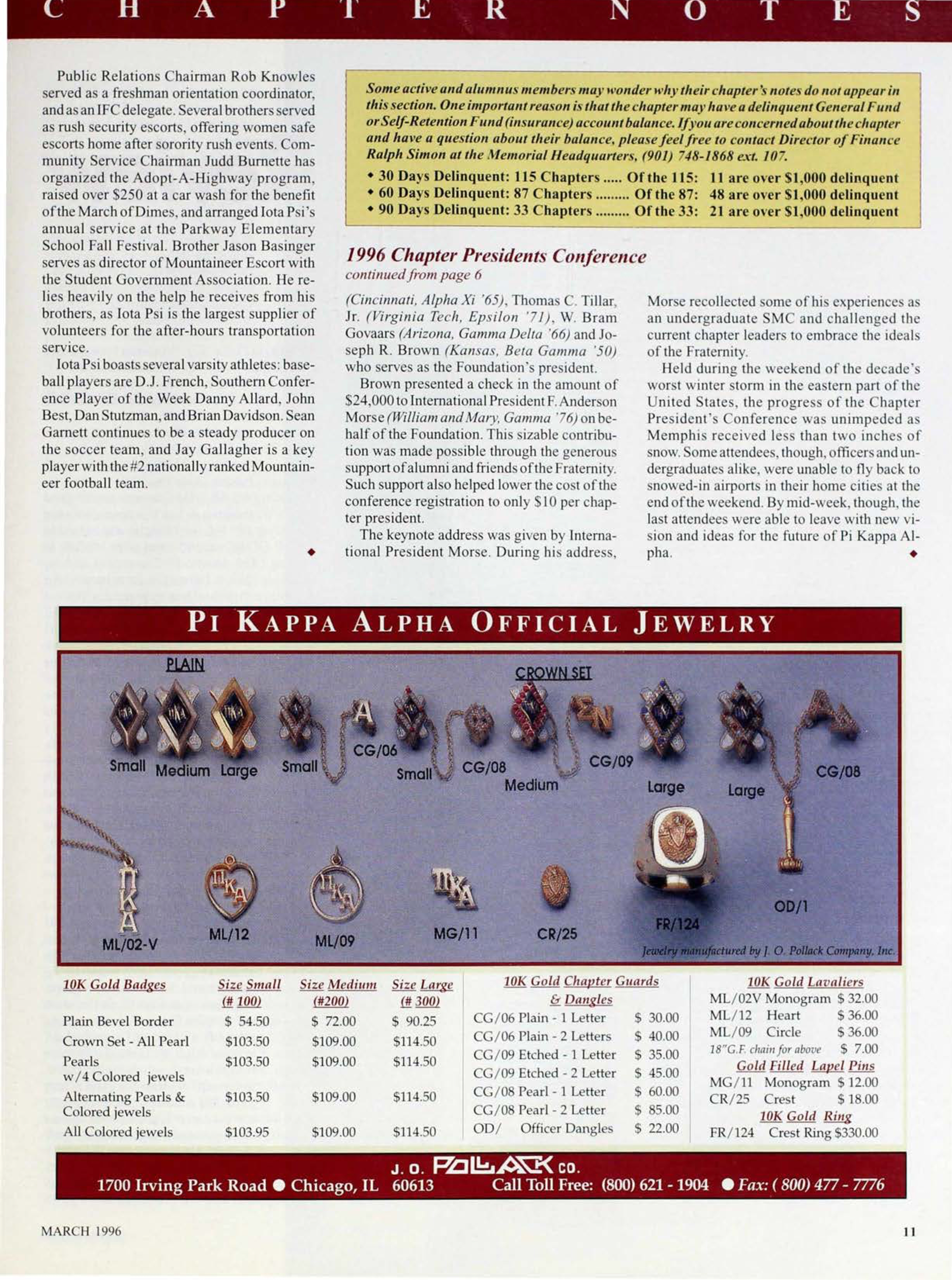 J.O. Pollack Co. Advertisement, March 1996