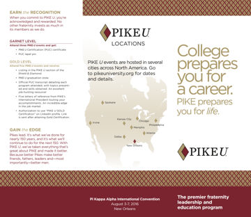 College Prepares You For A Career. Pike Prepares You for Life. Brochure, 2016