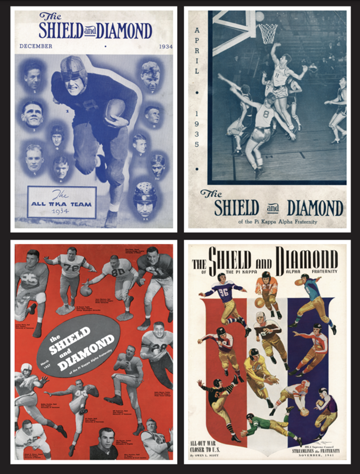 Vintage Shield and Diamond Athletic Covers Poster, April 1935-March 1957