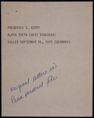 Frederick Sumner Kerry Note