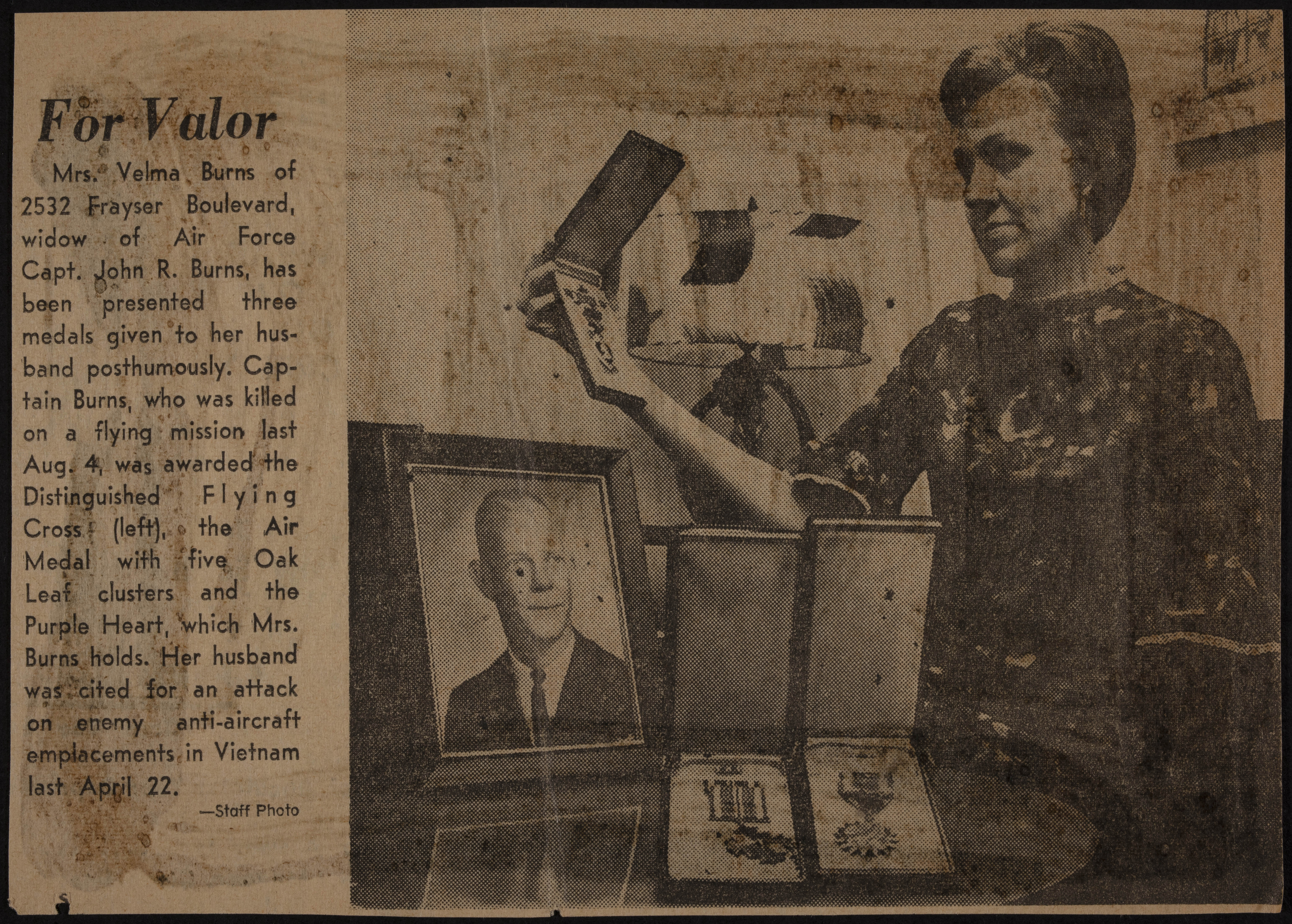 For Valor Newspaper Clipping