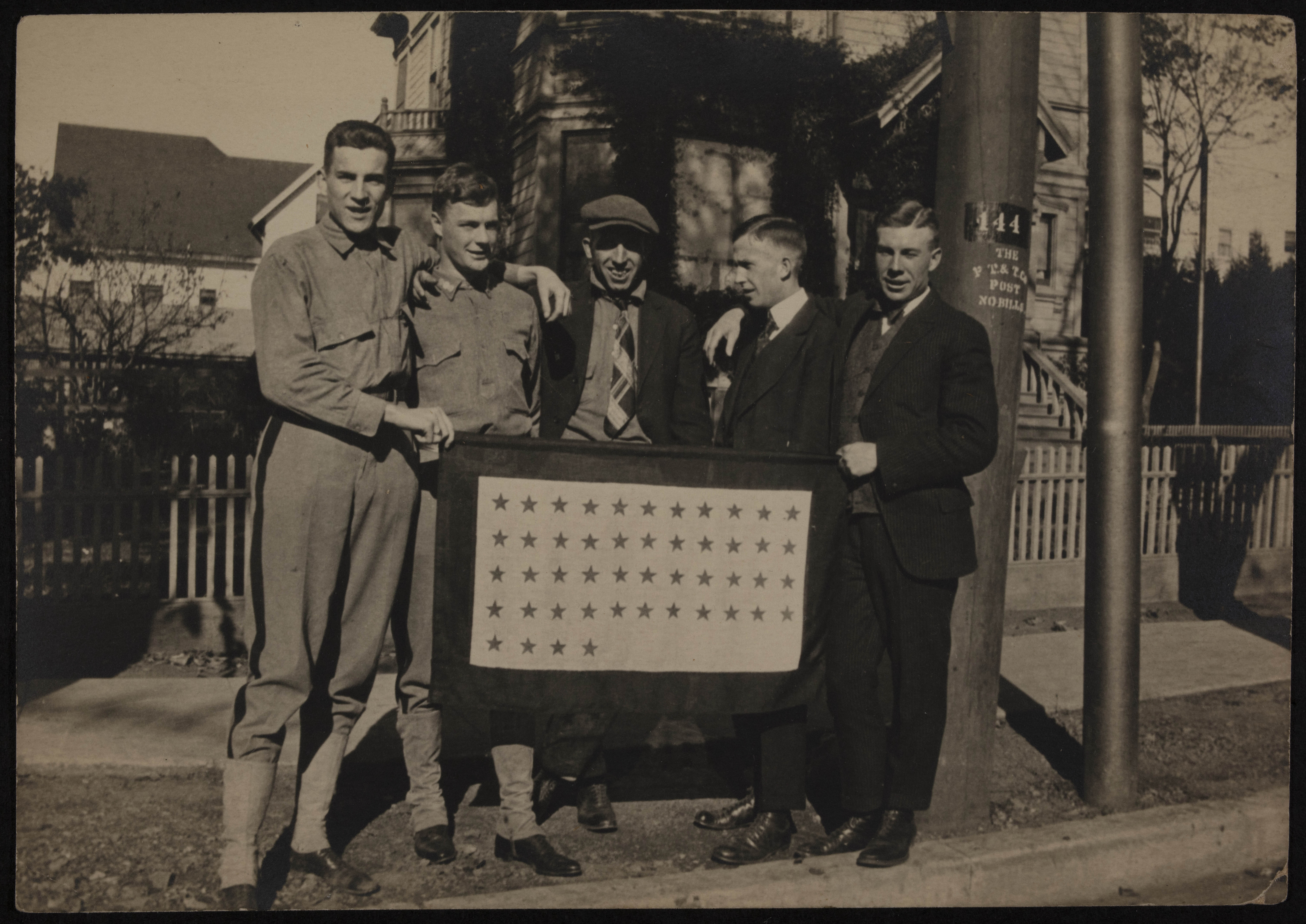Elwynn Herman Mannhart with Four Men Photograph