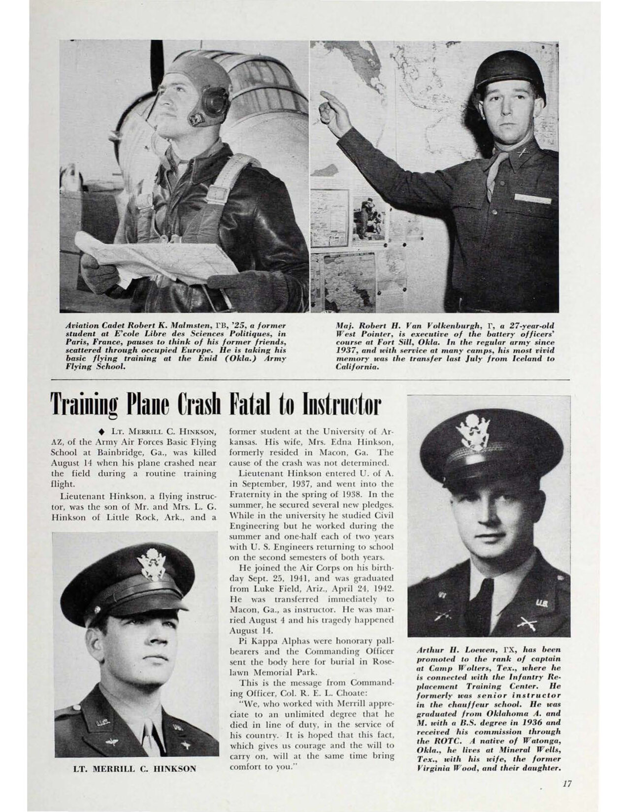 Aviation Cadet Robert K. Malmsten, Shield &amp; Diamond, July 1943