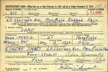 William Thurman Smart Draft Registration Card