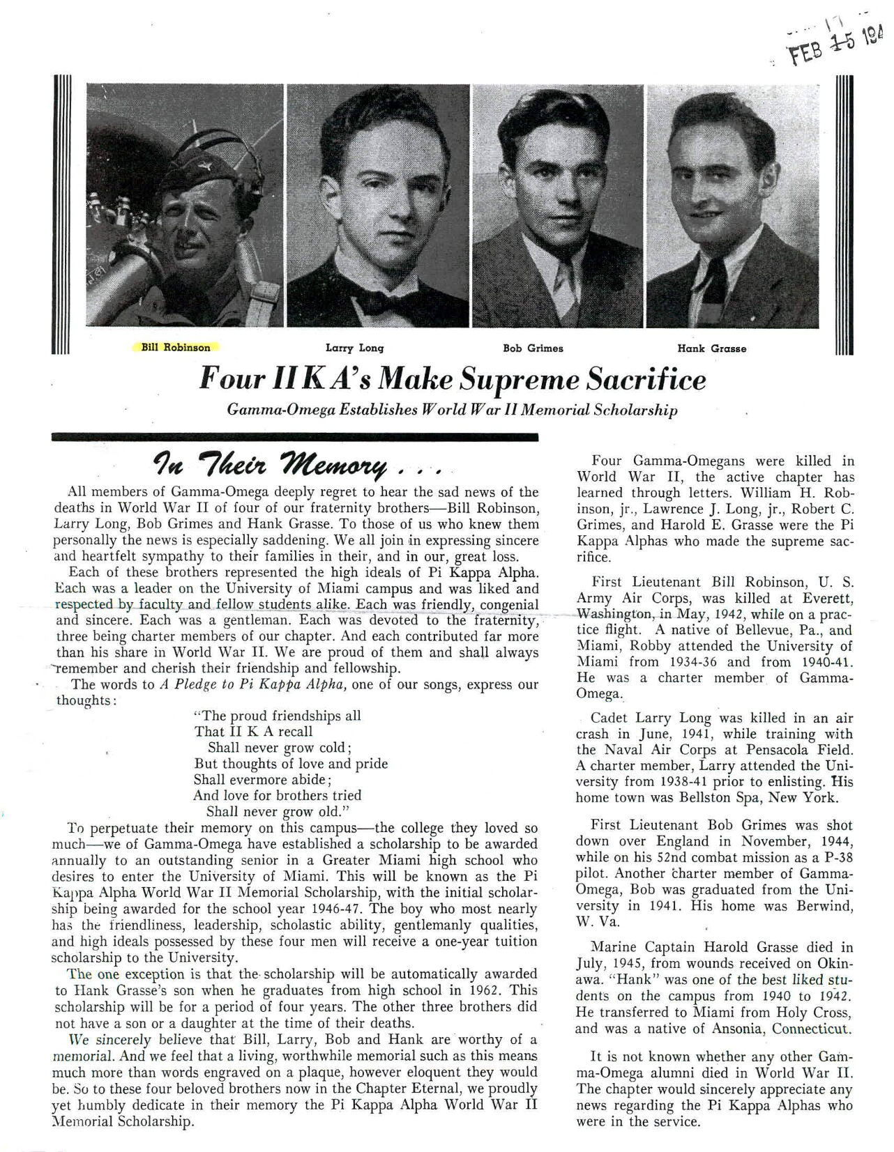 Four IIKA's Make Supreme Sacrifice