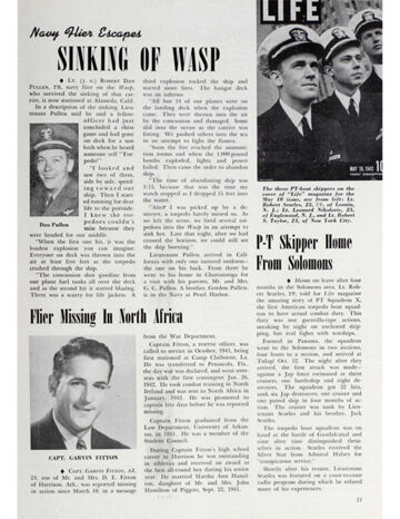 Sinking of the USS Wasp, Shield & Diamond, July 1943