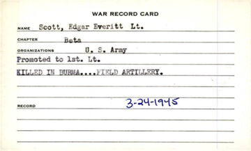 Edgar Everitt Scott War Record Card