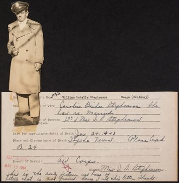 William Letelle Stephenson War Record Form, May 13, 1954