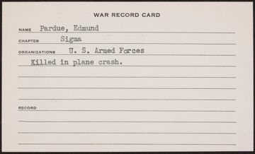 Edmund Turnley Pardue War Record Card