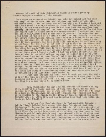 Chichester Tapscott Pierce Death Account Document