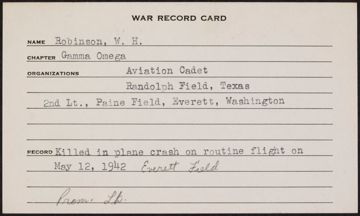 William Henry Robinson Jr. War Record Card