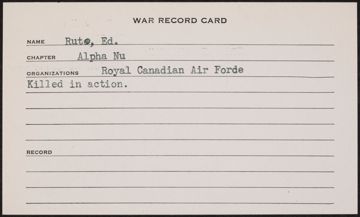Edward Basil Ruto War Record Card