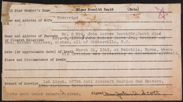 Edgar Everitt Scott War Record Form