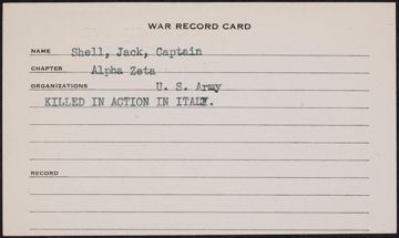 Artemus Jackson Shell War Record Card