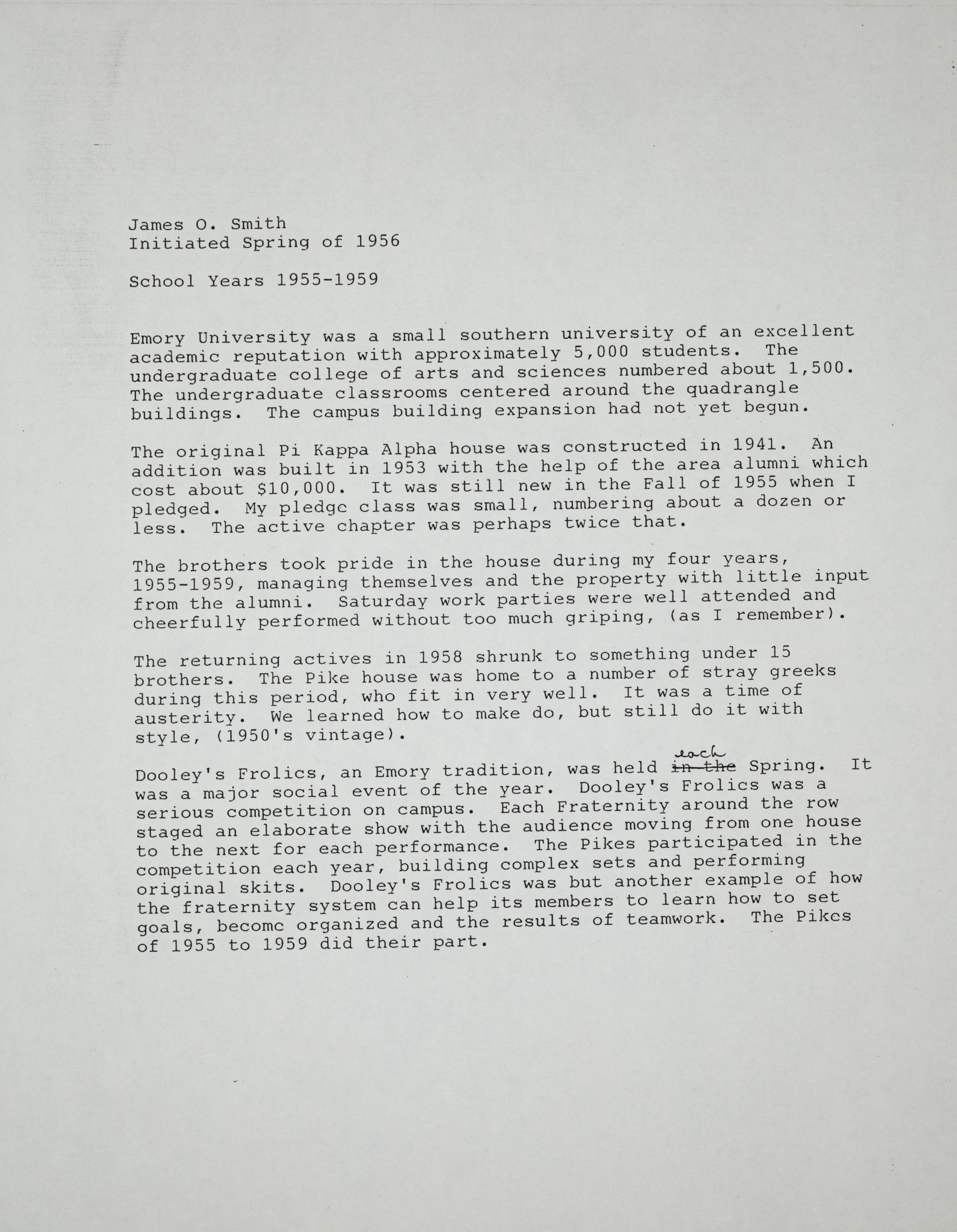 Beta Kappa Chapter History Report, 1955-1959