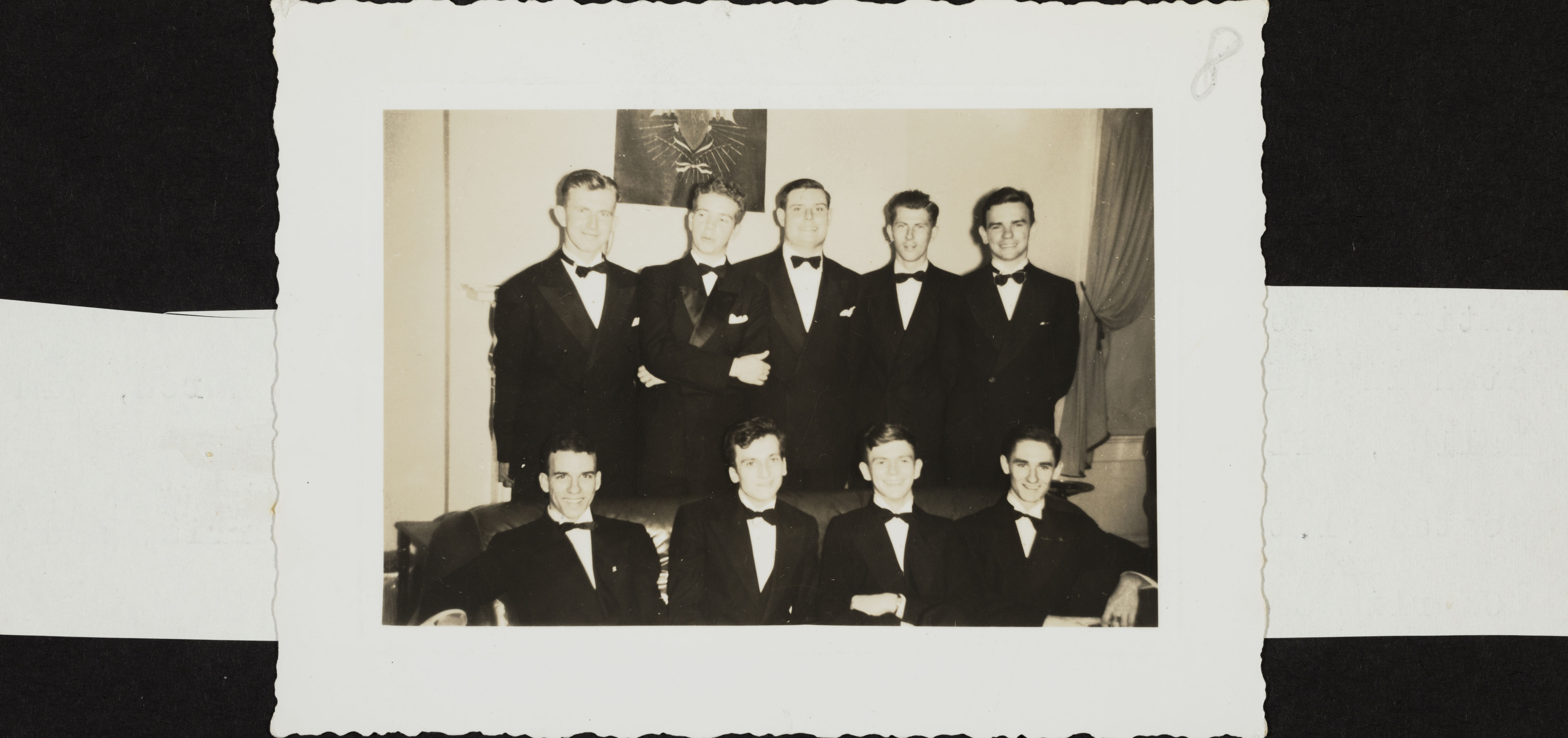 Nine Beta Kappa Chapter New Members in Tuxedos Photograph, 1940