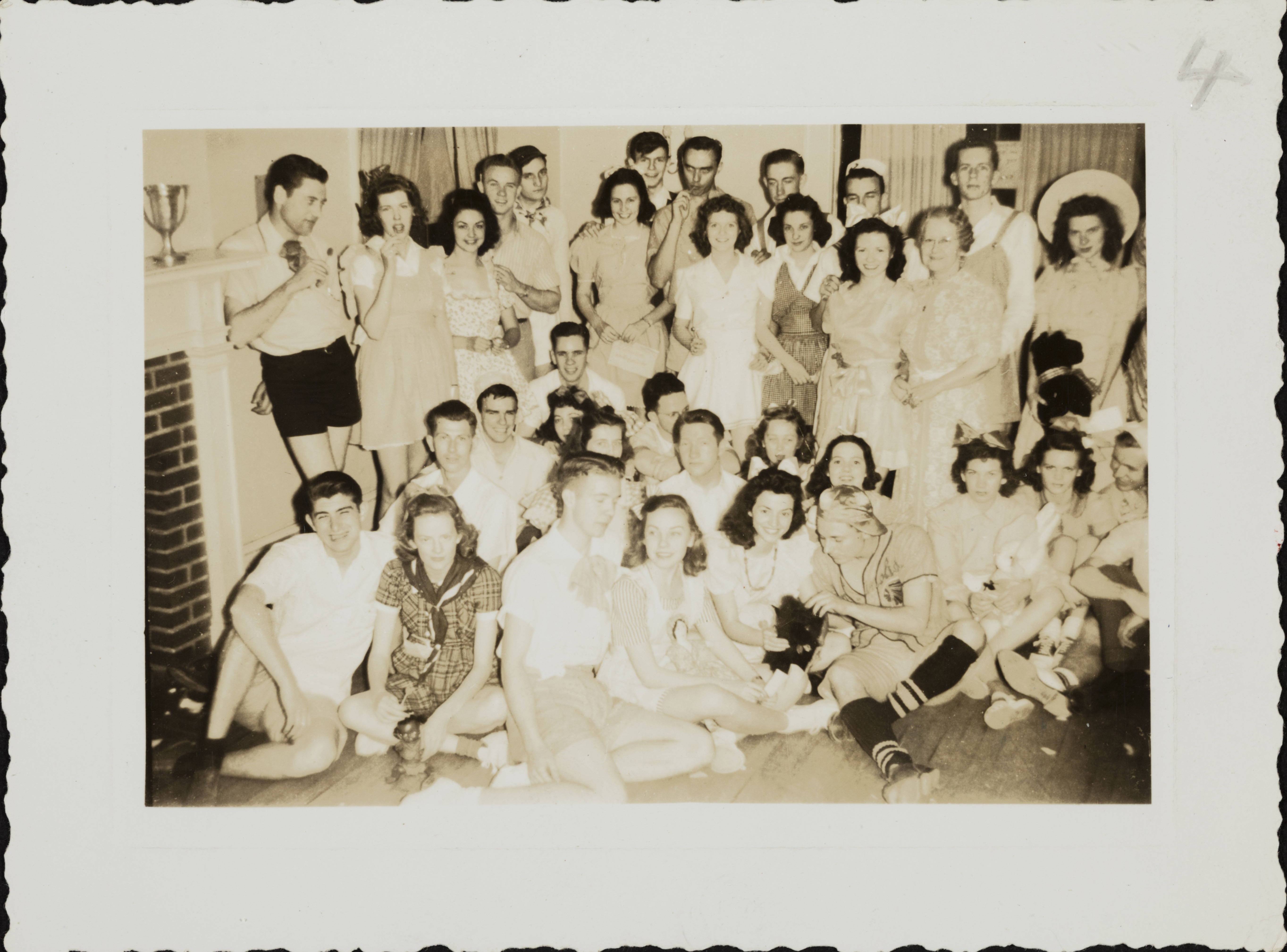 Unidentified Beta Kappa Chapter Members at Kid Party Photograph, 1940