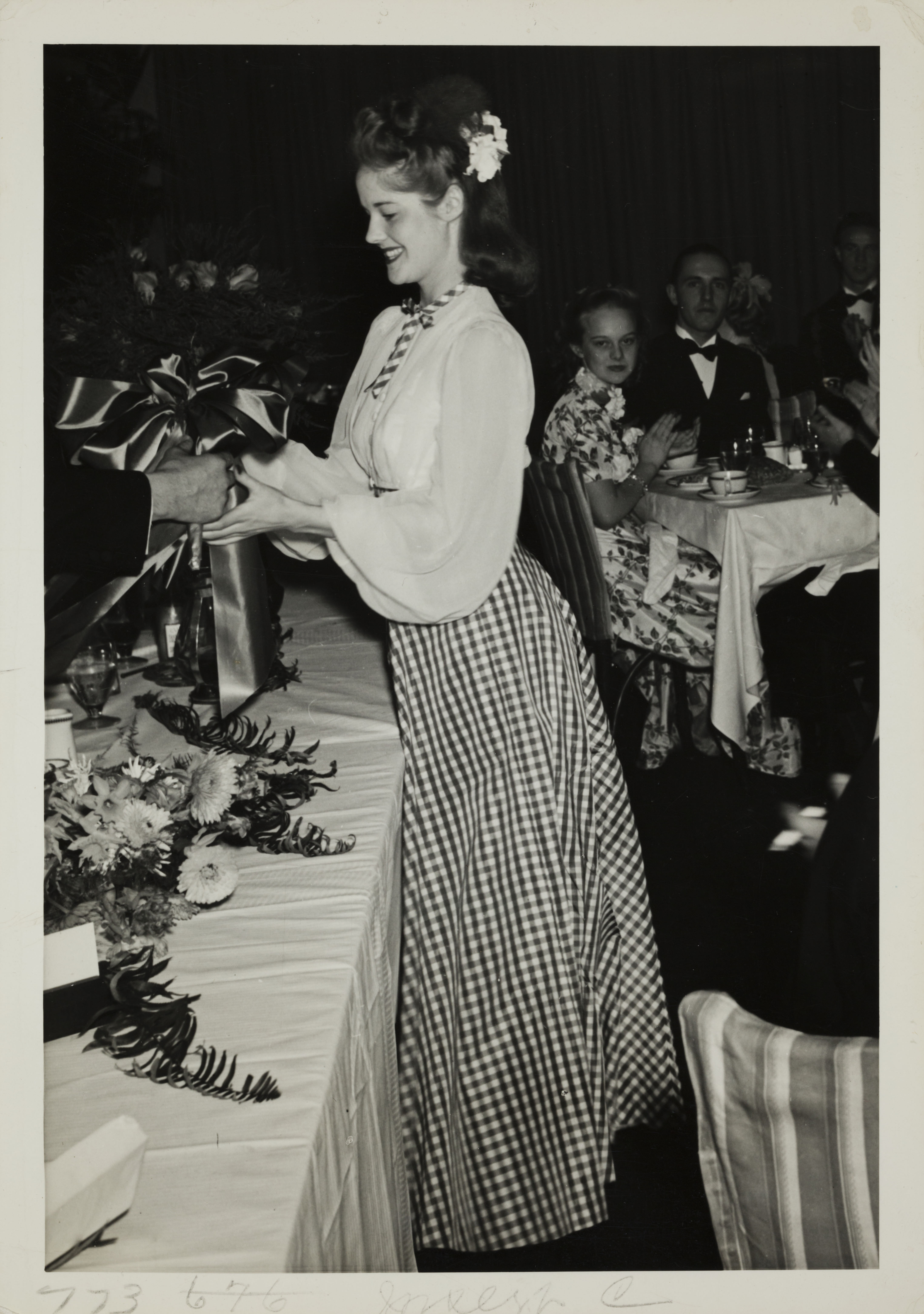 Dream Girl Frances Butt Receiving Bouquet Photograph