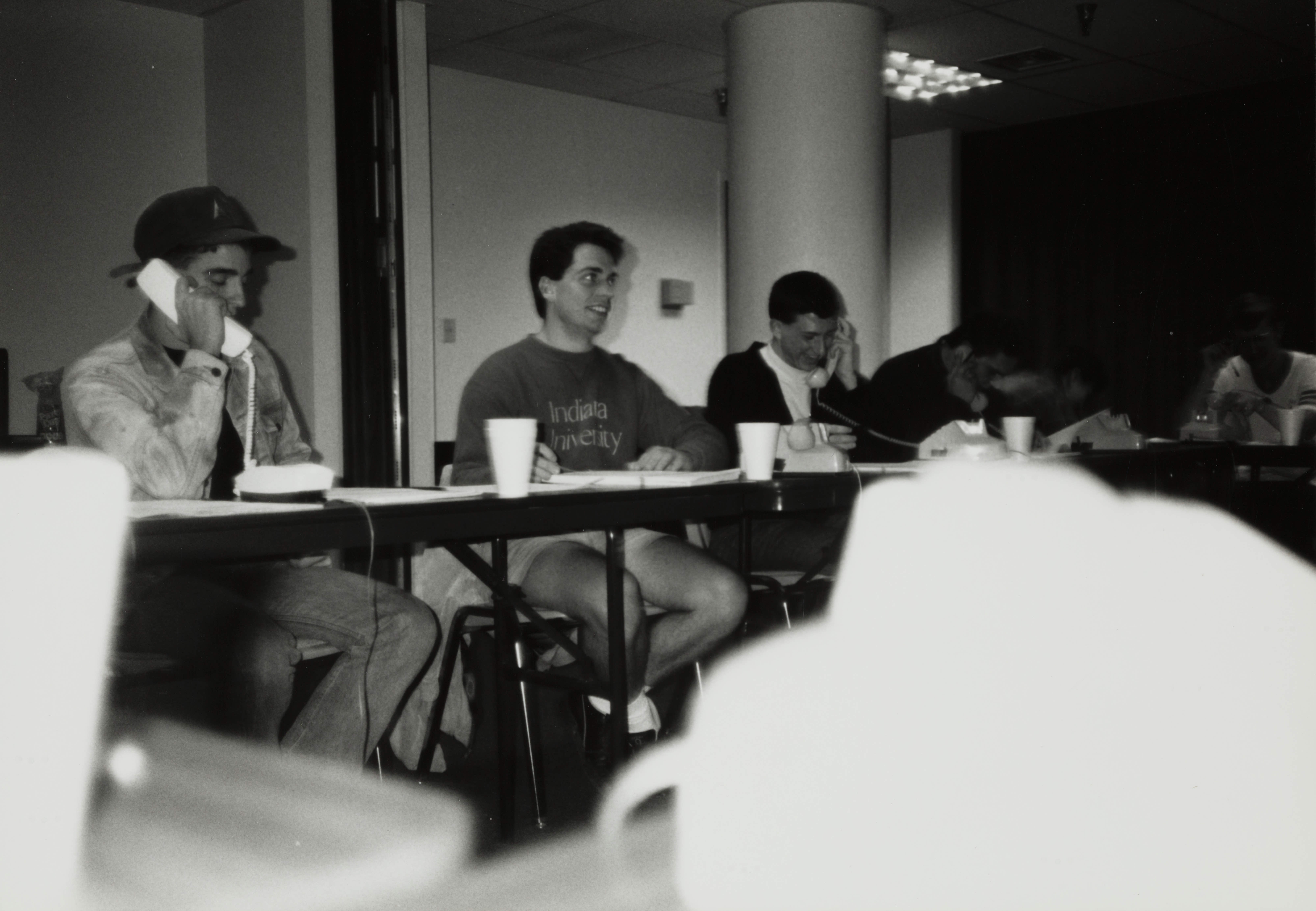 Theta Omicron Chapter Members on Phones at Phone-A-Thon Photograph 3, October 18, 1989