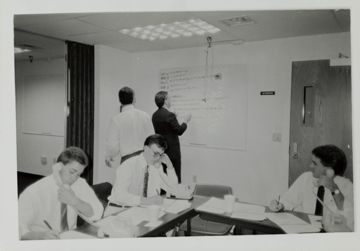Theta Omicron Chapter Members on Phones at Phone-A-Thon Photograph 2, October 19, 1989