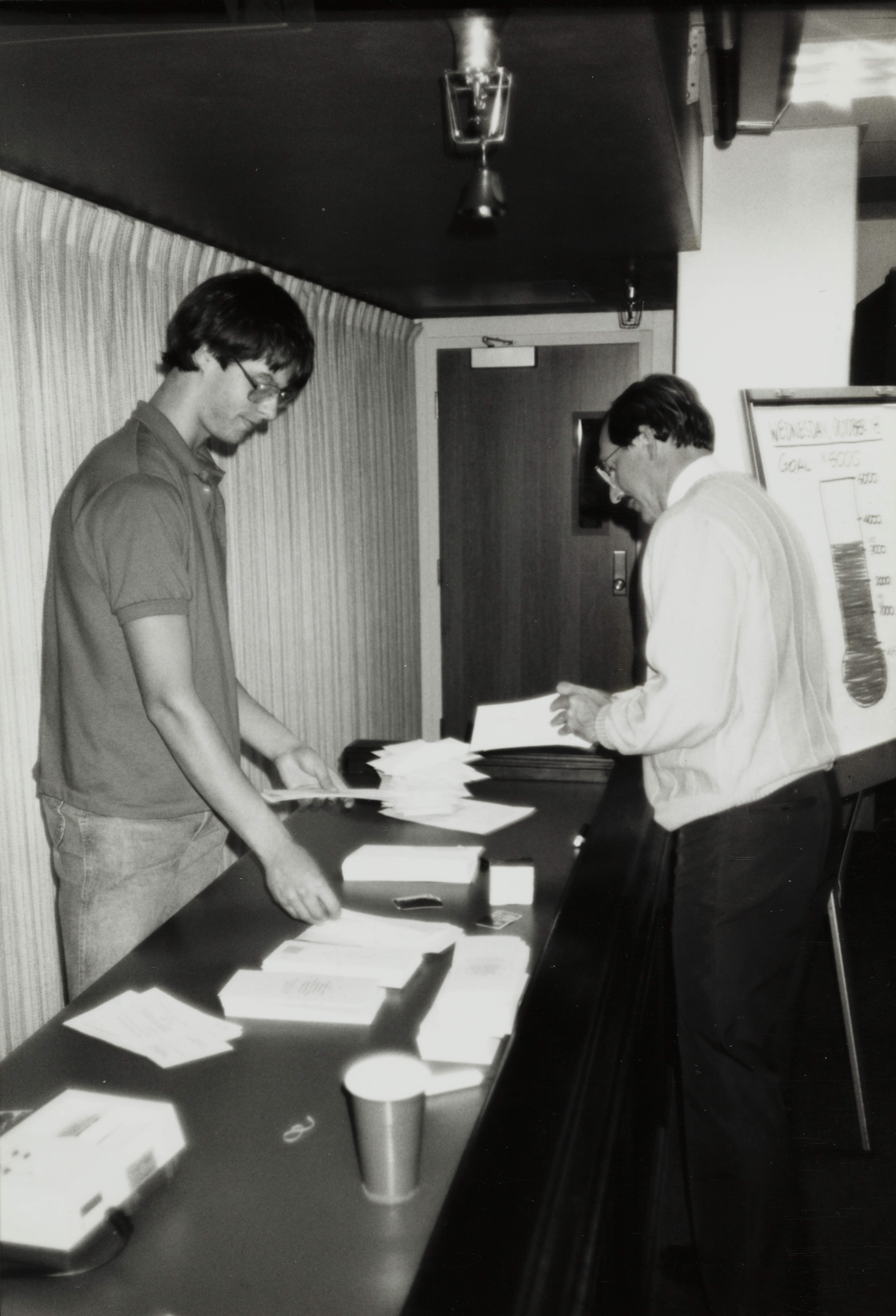 Theta Omicron Chapter Members Preparing Letters Photograph 2, October 18, 1989