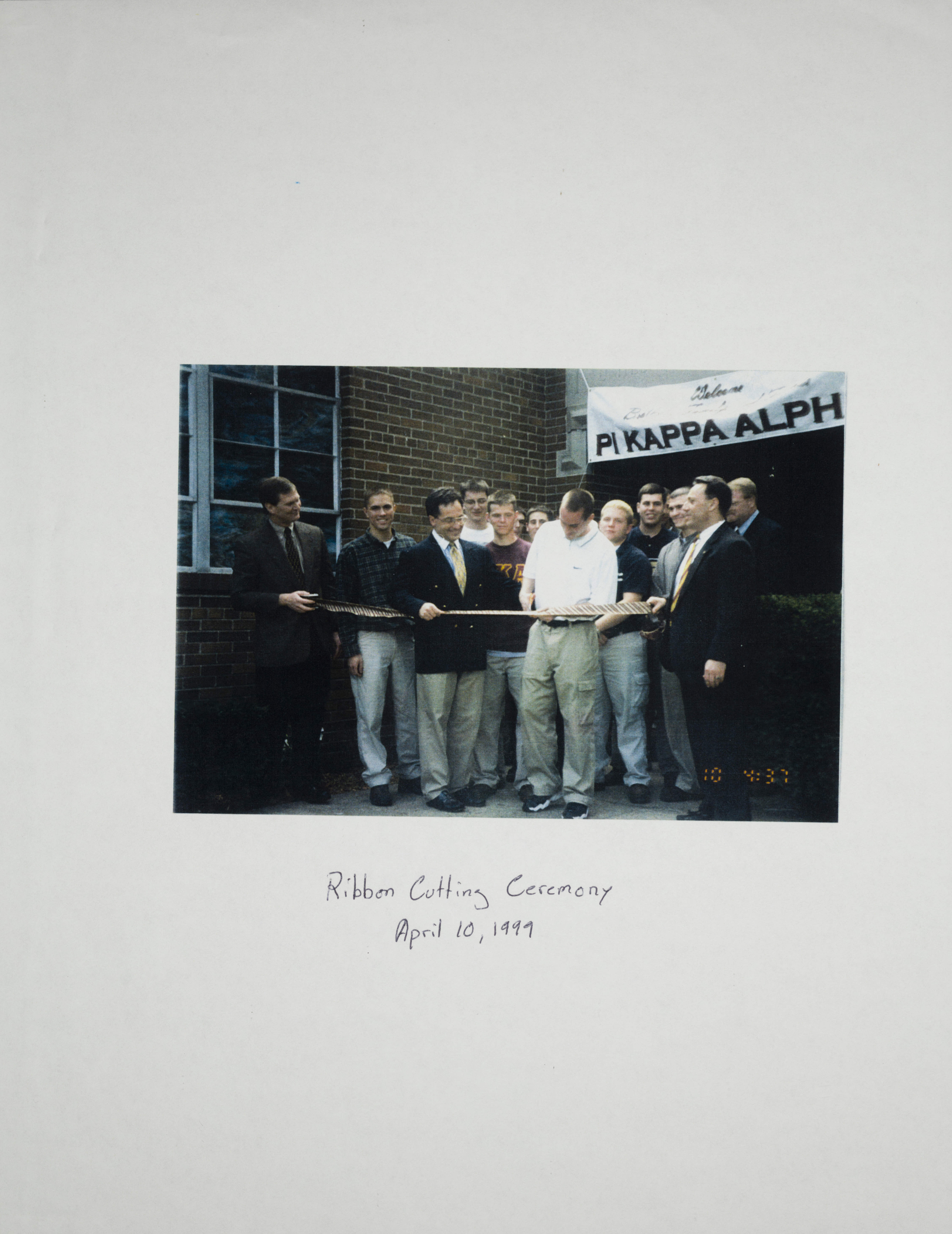 Theta Omicron Chapter Members at Ribbon Cutting Photograph, April 10, 1999