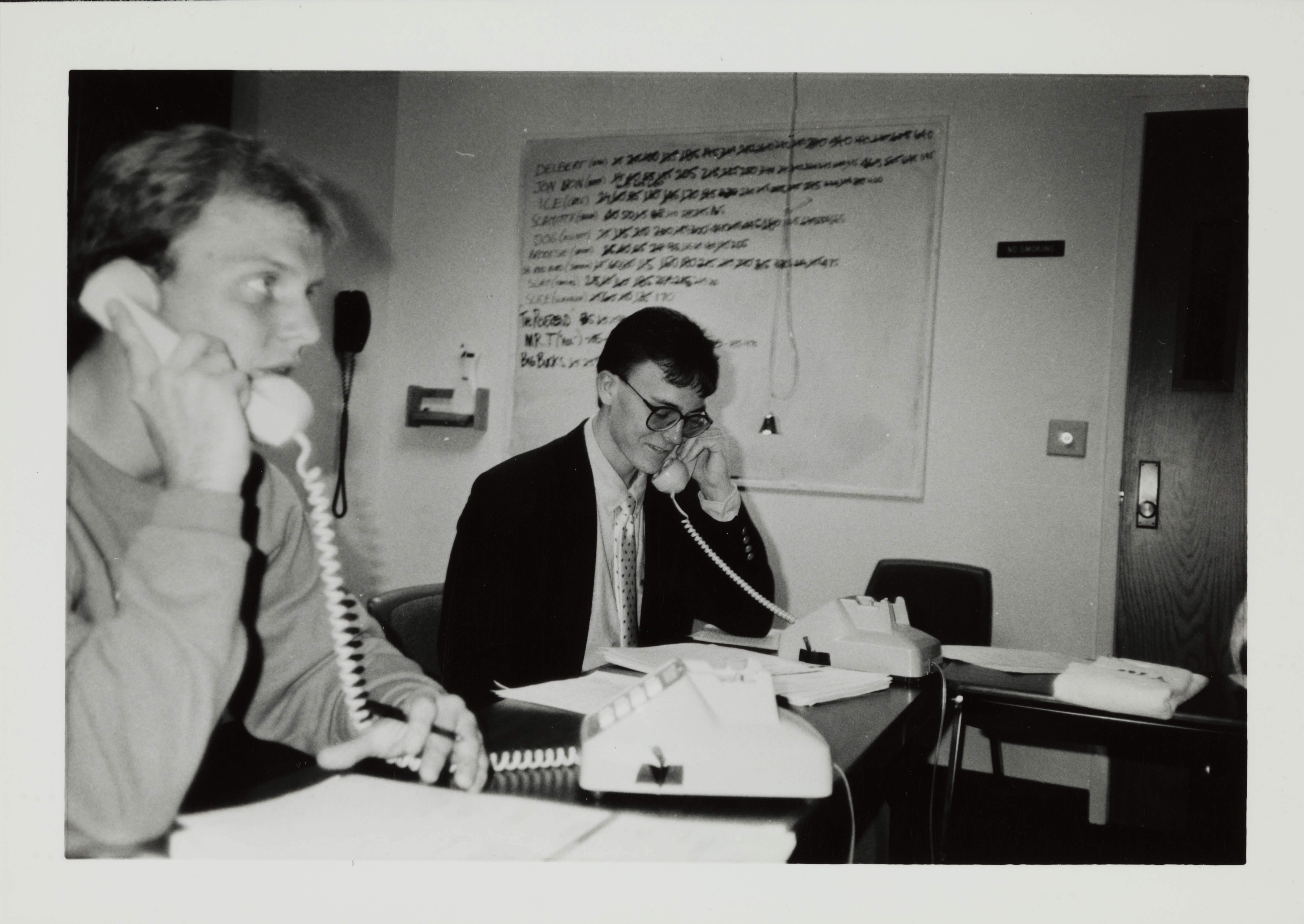 Theta Omicron Chapter Members on Phones at Phone-A-Thon Photograph 17, 1989
