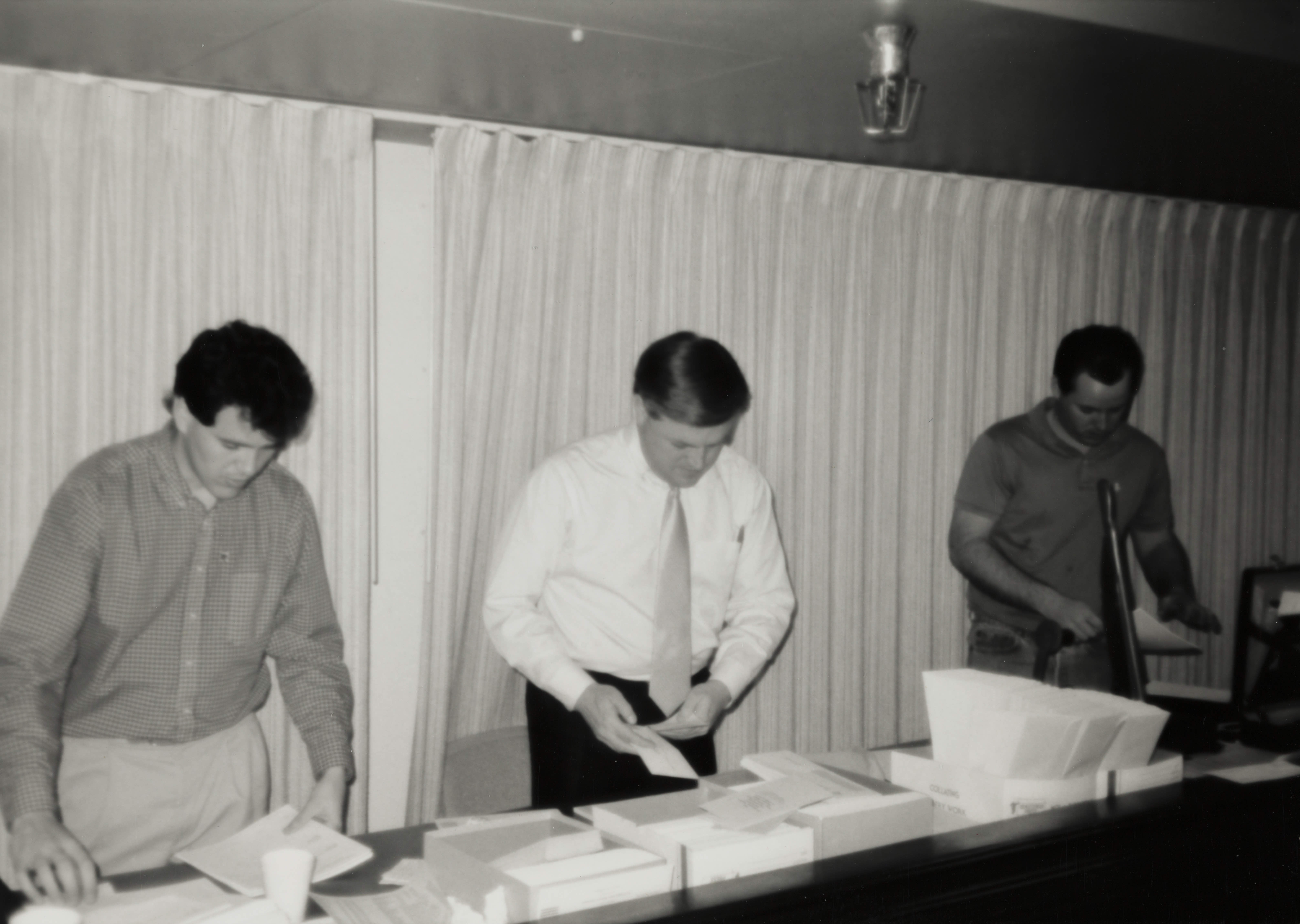 Theta Omicron Chapter Members Preparing Letters Photograph 1, 1989