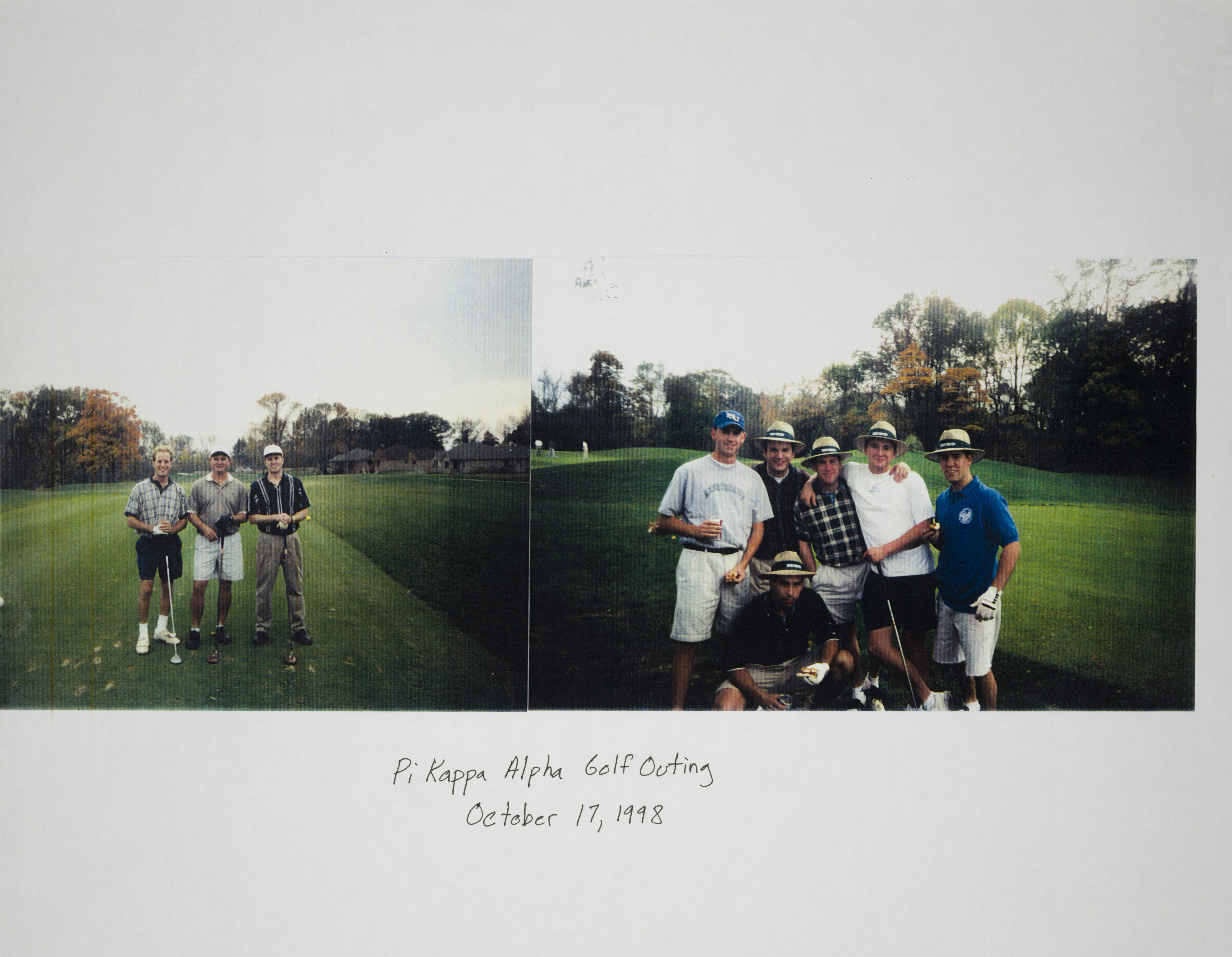 Theta Omicron Chapter Members on Golf Course Photographs, October 17, 1998