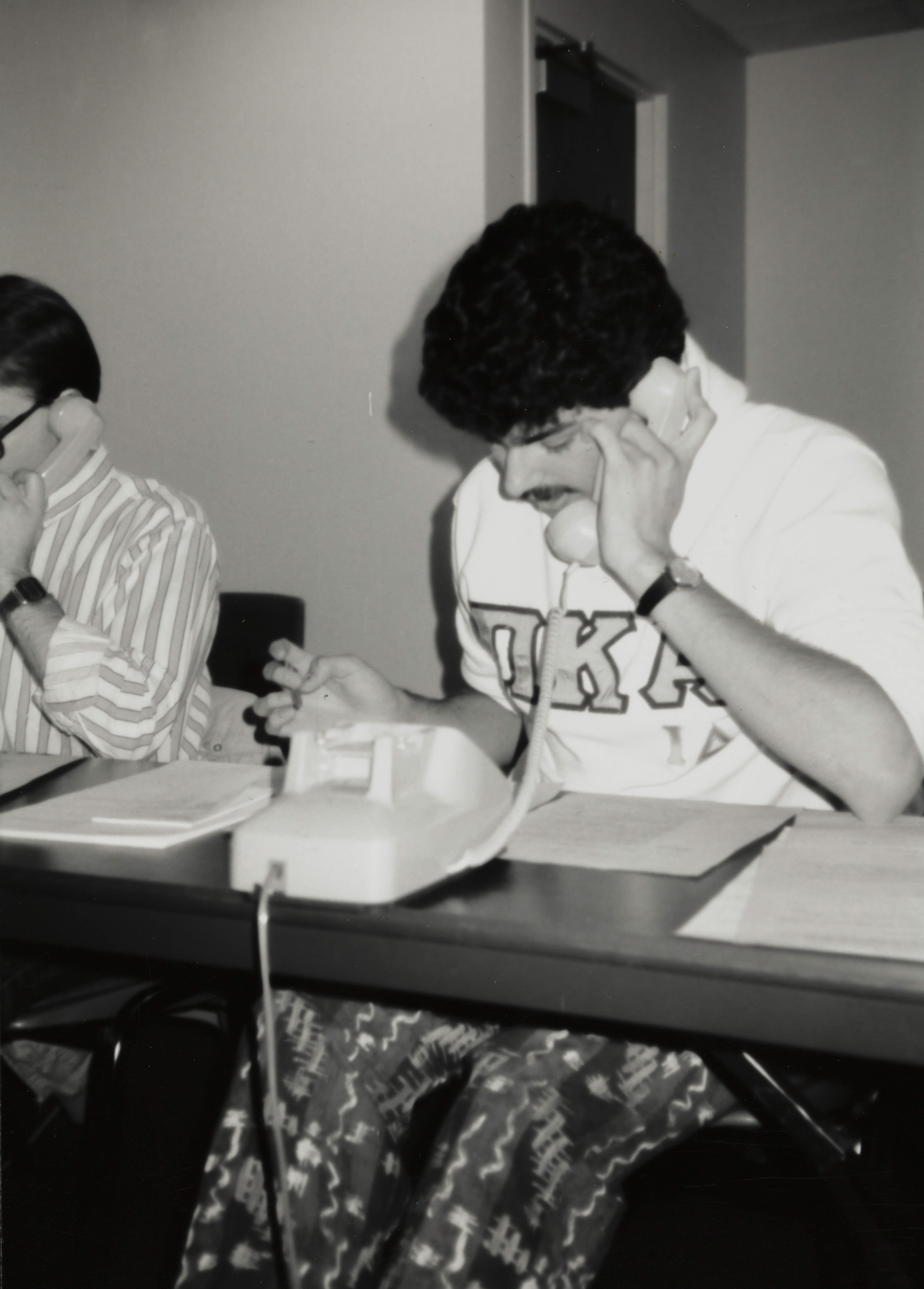 A Theta Omicron Chapter Member on the Phone Photograph, 1989