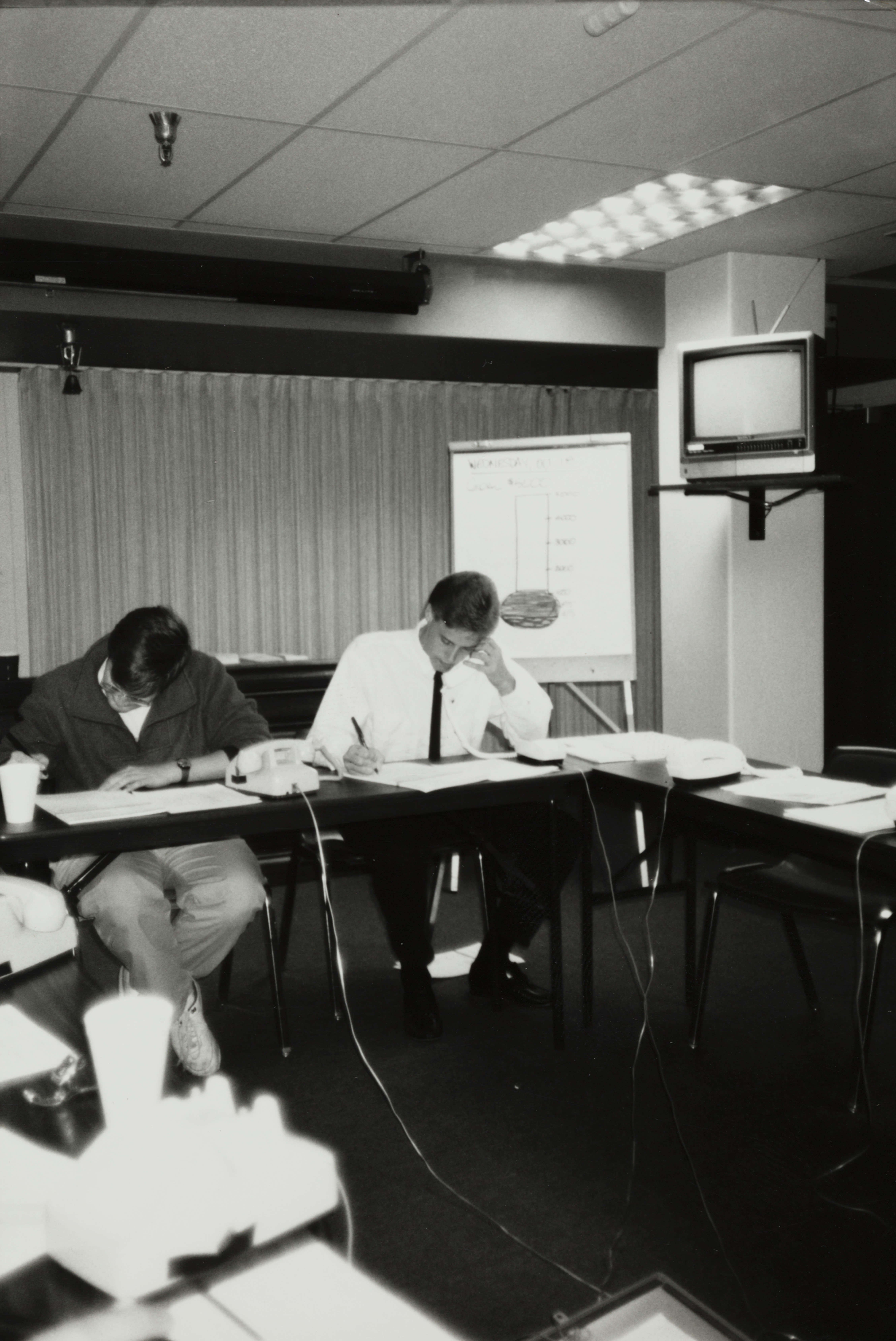 Theta Omicron Chapter Members at Phone-A-Thon Photograph 4, October 18, 1989