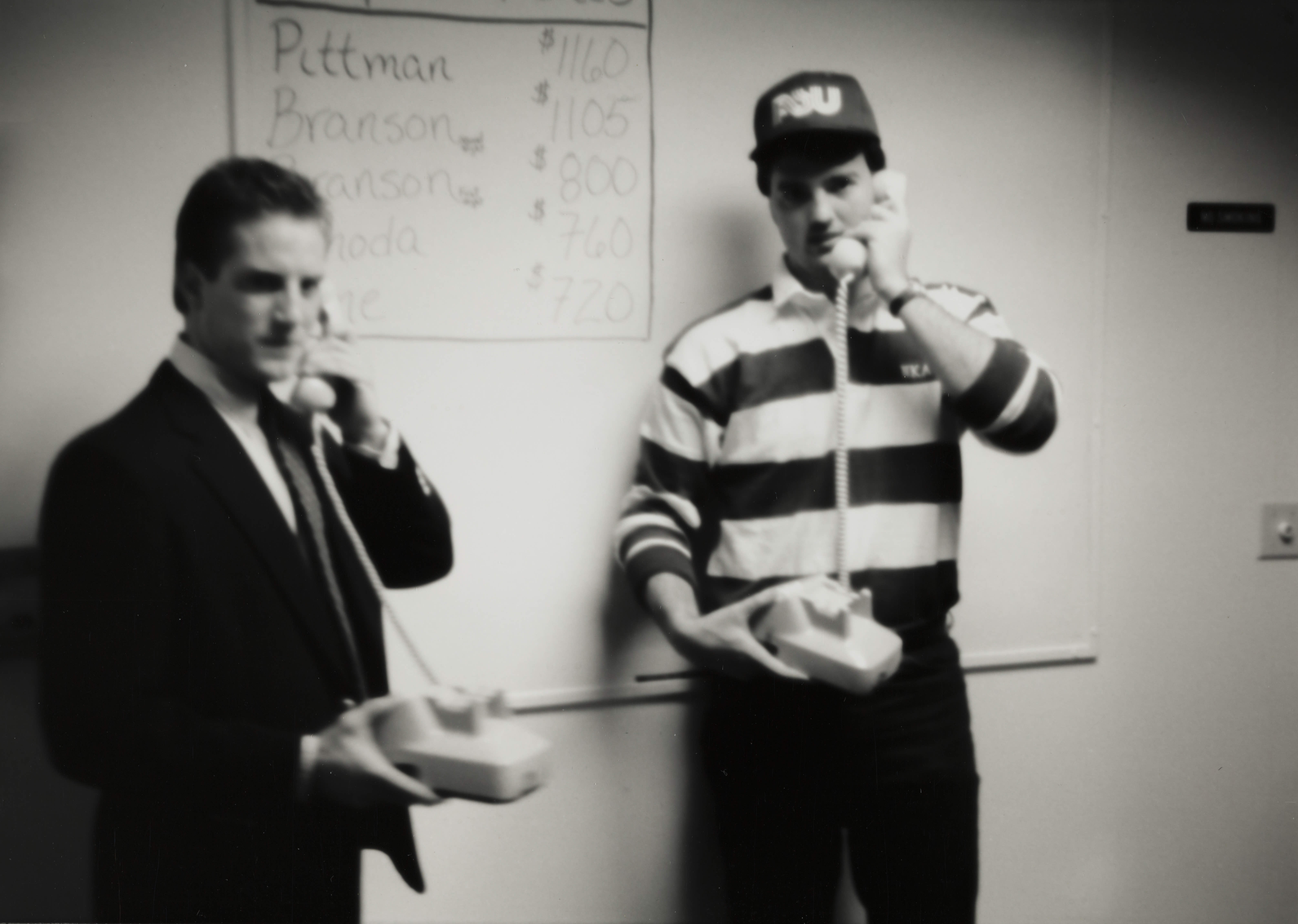 Theta Omicron Chapter Members on Phones at Phone-A-Thon Photograph 13, 1989