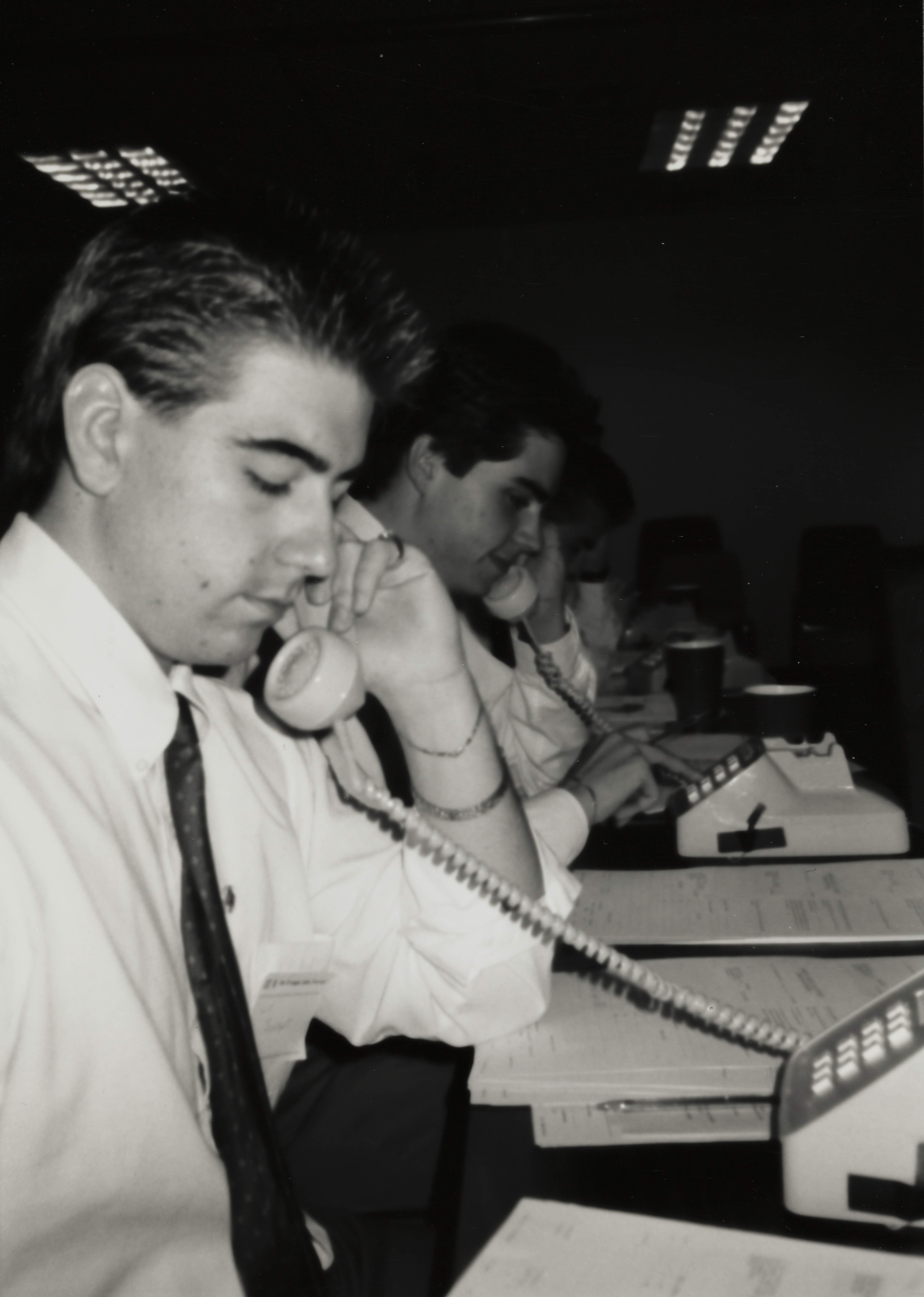 Theta Omicron Chapter Members on Phones at Phone-A-Thon Photograph 14, 1989
