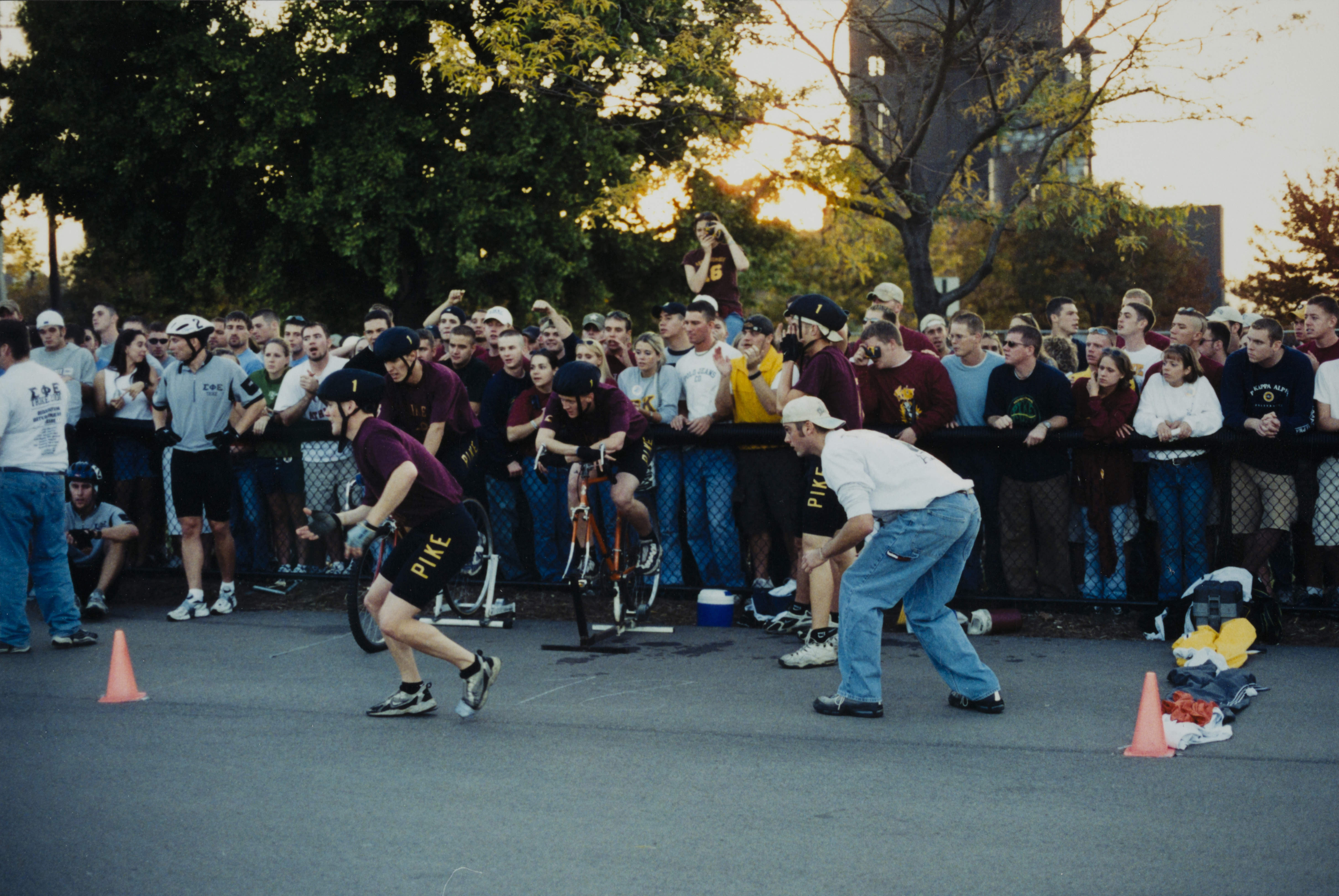Theta Omicron Chapter Members at the Sycamore Tricycle Derby Photograph, October 20, 2000