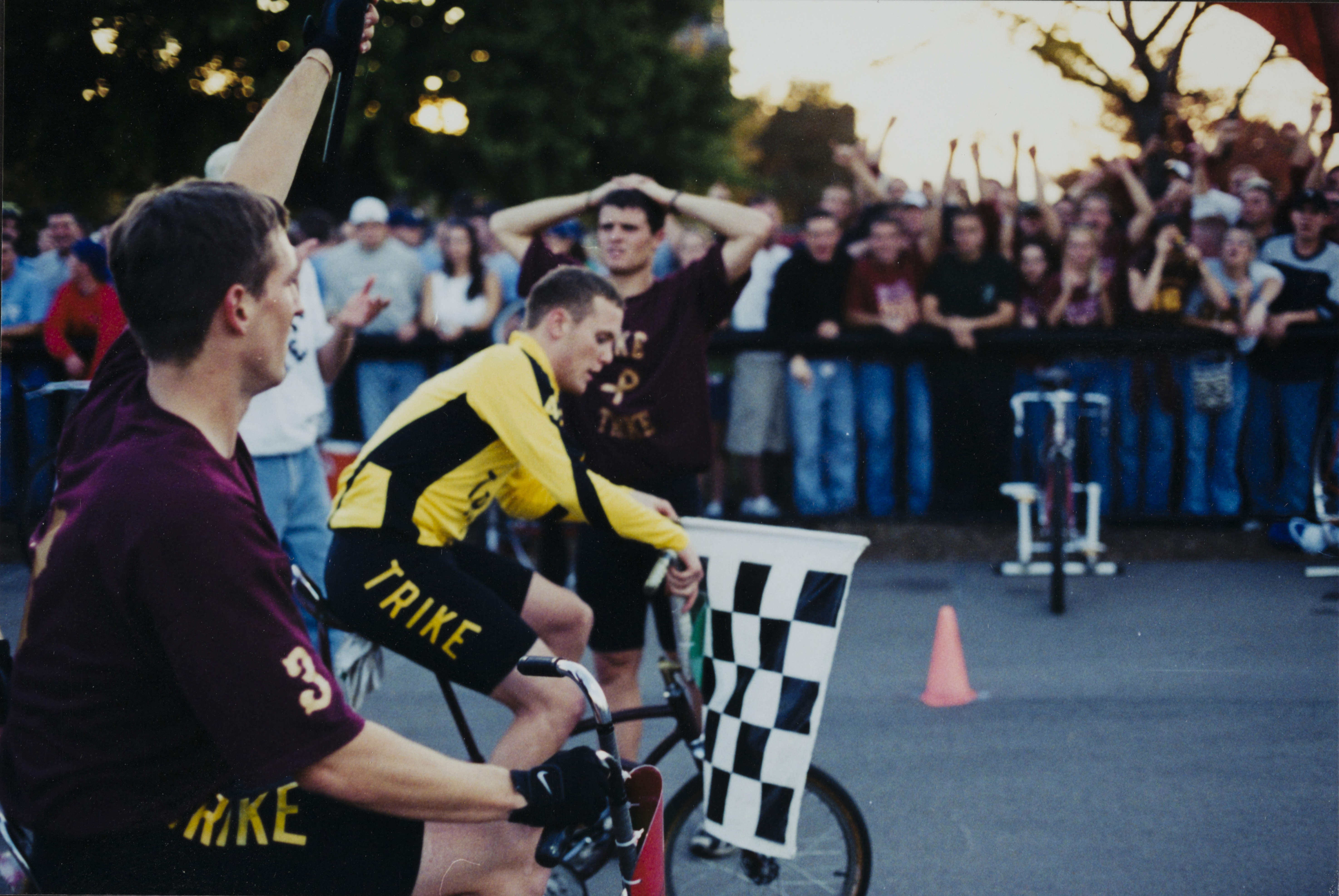 Two Racers at the Sycamore Tricycle Derby Photograph, October 20, 2000