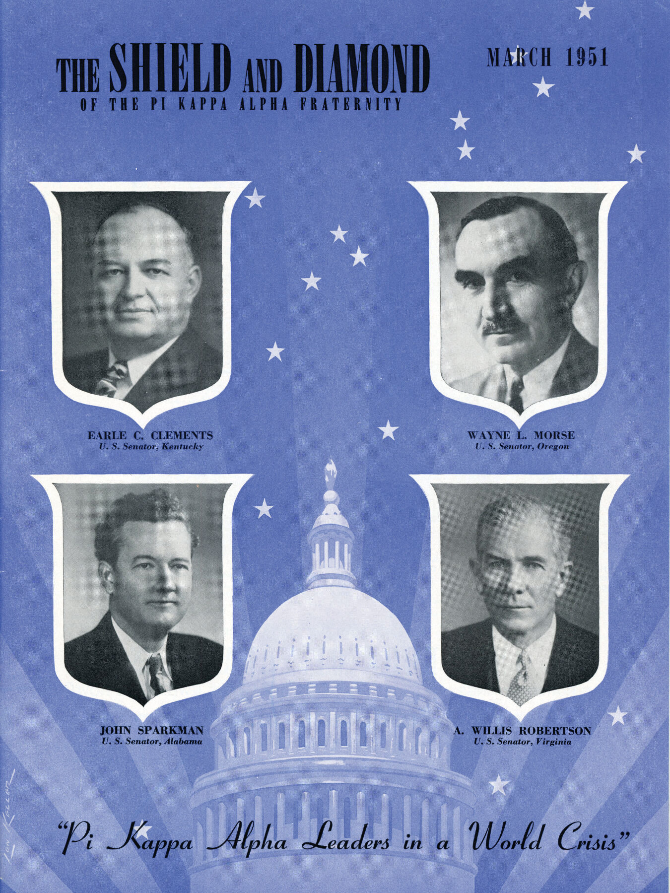 Pi Kappa Alpha Leaders in a World Crisis, Shield &amp; Diamond Cover, March 1951