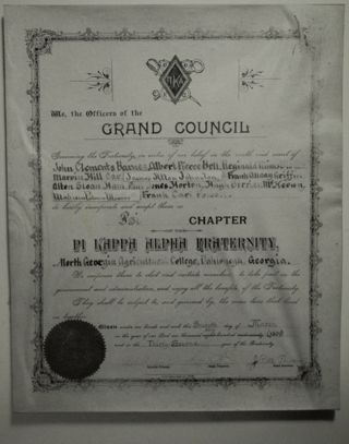 Psi Chapter Charter 1, March 7, 1900