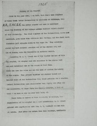 Psi Chapter History Report 2, 1925