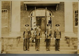 Siler, Glasure, Keith and Haley in Uniforms With Notes Photograph 1, April 1930